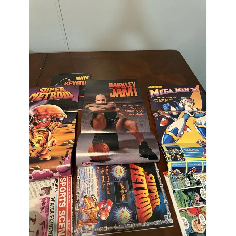 Nintendo Power Magazine Lot Vintage w Posters Inserts Zelda Metroid‎ SNES NES